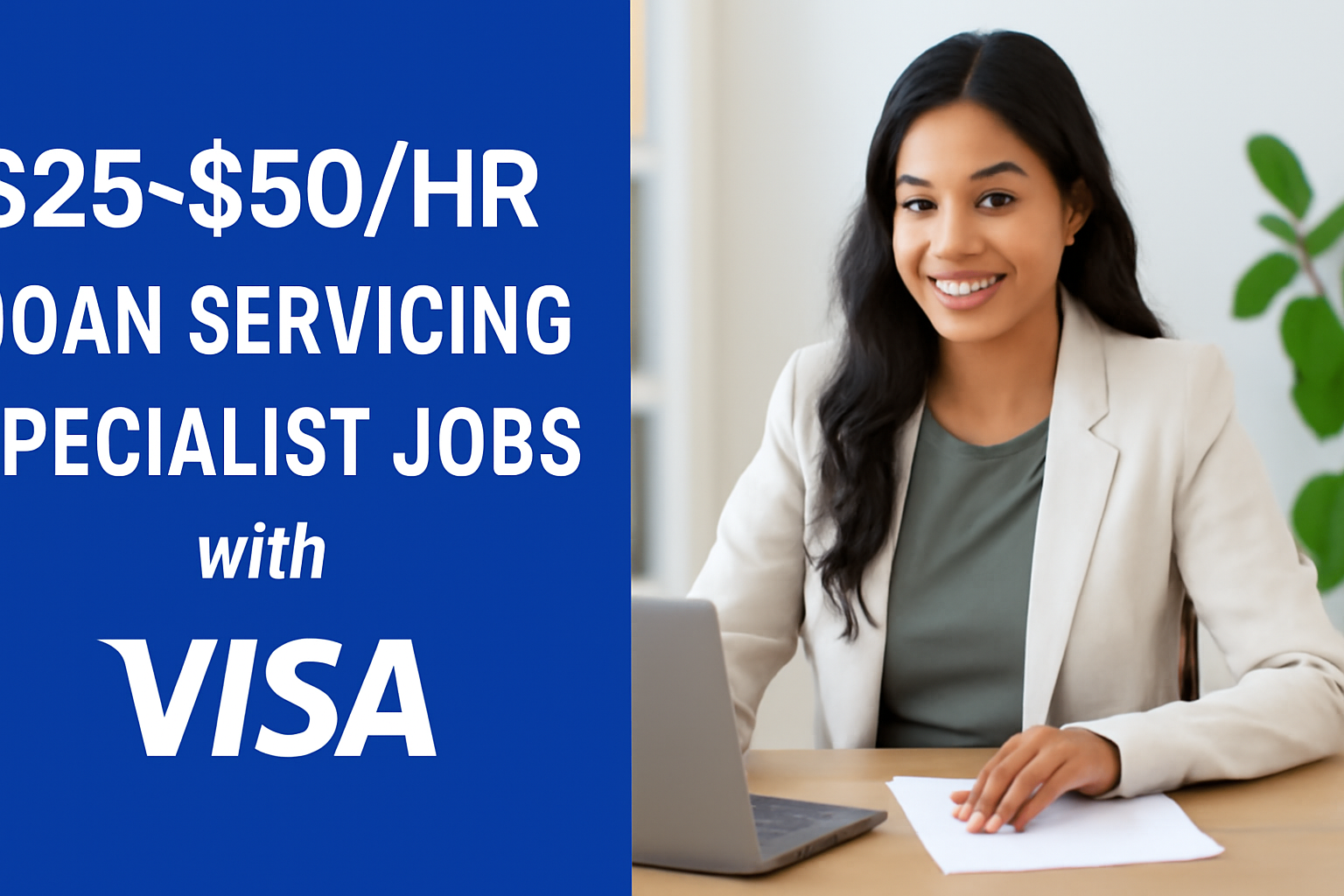 $25-$50/hr Loan Servicing Specialist Jobs with Visa