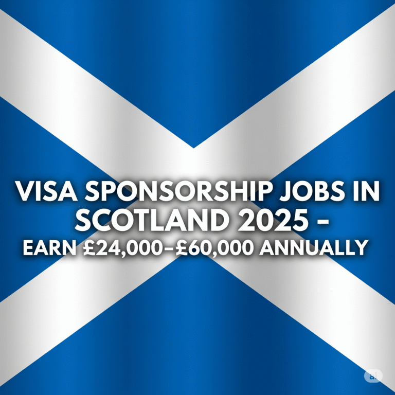 Visa Sponsorship Jobs in Scotland 2025 – Earn £24,000–£60,000 Annually: